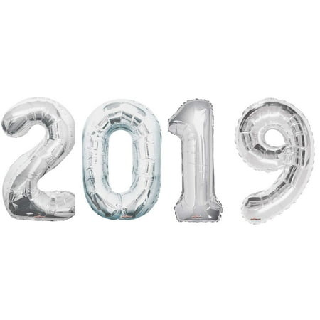 Silver Mylar Balloon - Jumbo 2019 Silver 34