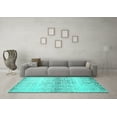 thumbnail image 3 of Ahgly Company Indoor Rectangle Abstract Turquoise Blue Contemporary Area Rugs, 2' x 5', 3 of 4