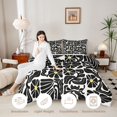 thumbnail image 3 of Homewish Boho Daisy Flower Twin Comforter Sets,Contemporary Aesthetic Bedding Set,White Black,Light Gray Reversible,2pcs,1 Comforter and 1 Pillowcase, 3 of 7