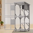 thumbnail image 7 of Aukfa 30.7" Wooden Catio Outdoor Pet Large Cat House with Waterproof Top & Wheels for Mulitiple Cats Walk in Cat Cage,Gray, 7 of 7