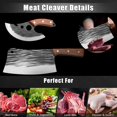 thumbnail image 3 of GEREMF-2PCS Meat Cleaver Knife, 7.5 Inch Razor Sharp High Carbon Steel Kitchen Knife, Viking Knife with Leather Sheath, Full Tang Handle, Bone Cleaver for Beef Brisket for Home & Professional Chefs, 3 of 4
