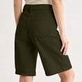 thumbnail image 5 of Women's Bermuda Long Shorts with Pockets, 9" Wide Leg Knee Length Shorts for Women, Walking Casual Workout Bottoms, 5 of 7
