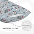thumbnail image 3 of Zufioo Winter Gnome And Snowman Print Double-sided Plush Pillow Cover,Decorative Pillow Protector without Pillow Core, Suitable for Sofa, Bedroom, Car-14"x20", 3 of 6