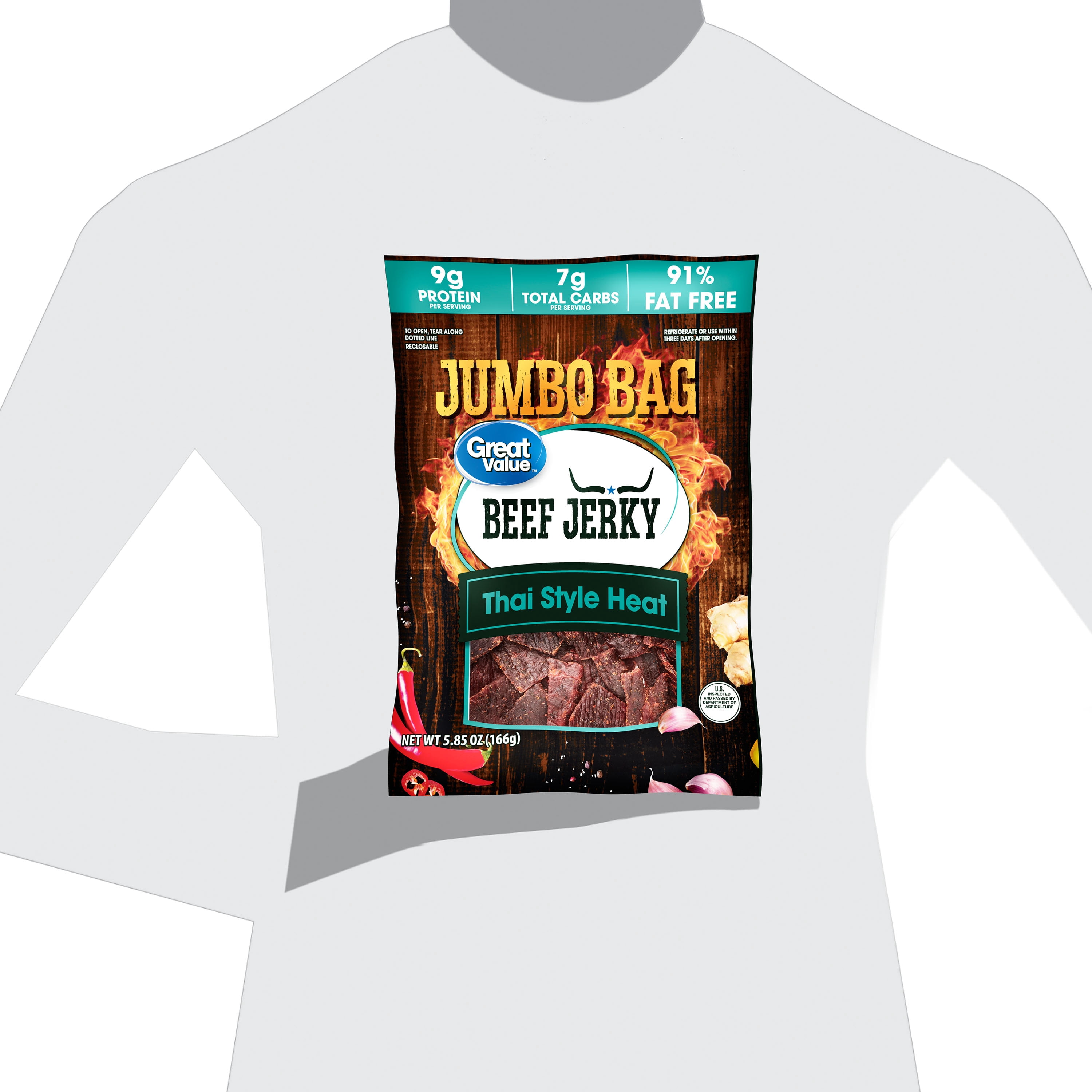 Great Value Beef Jerky, Thai-Style Heat, 5.85 oz