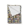 thumbnail image 2 of Retro Soft Flannel Fleece Blanket, Cartoon Style Radio Pattern Multimedia Broadcasting Communication Theme Old Equipment, Cozy Plush for Indoor and Outdoor Use, 50" x 70", Multicolor, by Ambesonne, 2 of 5