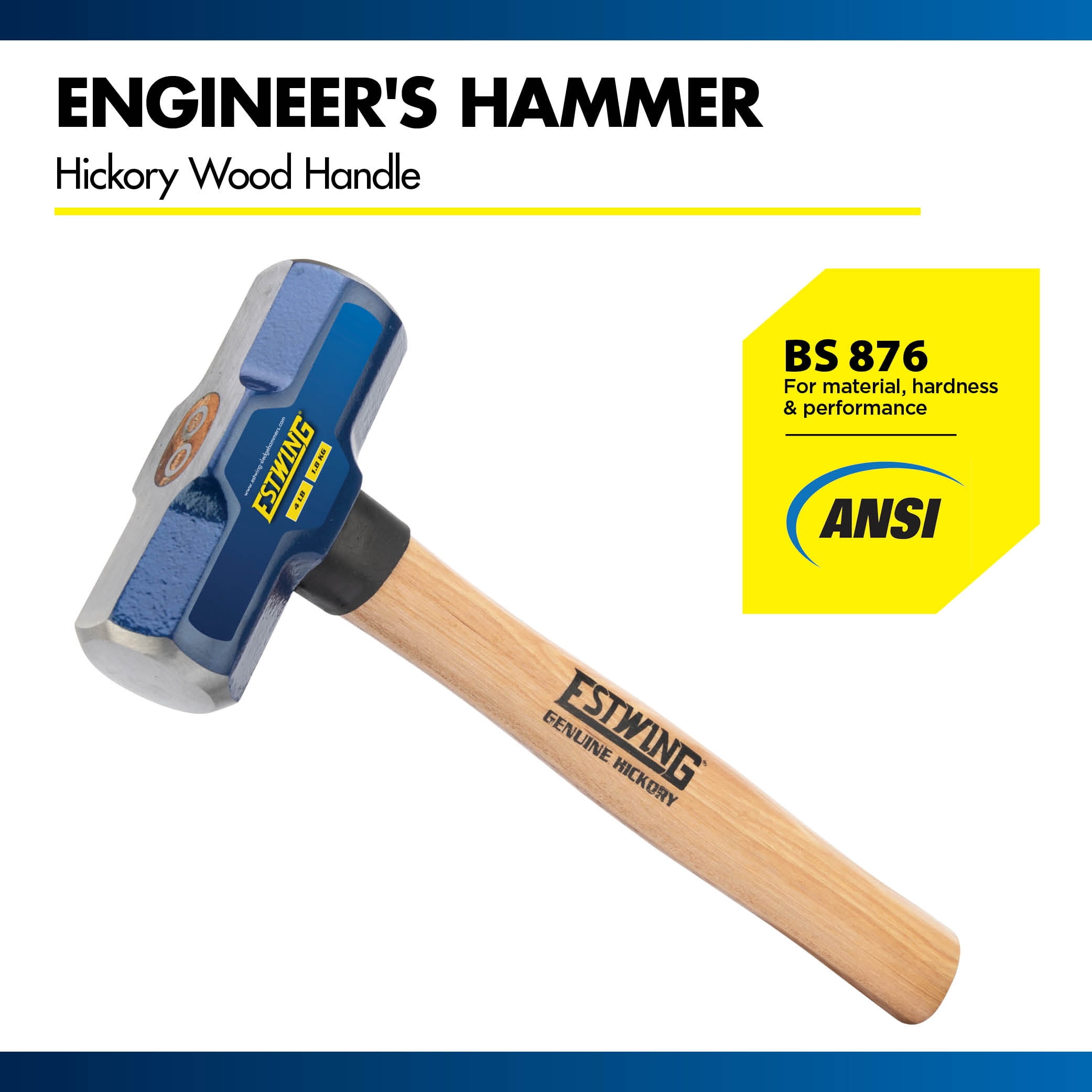 Estwing 4 lb Engineers Hammer with 14" Hickory Wood Handle