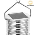 thumbnail image 3 of Lámpara LED colgante giratoria solar impermeable para exteriores, jardín y camping (carcasa transparente con luz multicolor), 3 of 6
