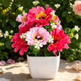 thumbnail image 4 of Clearance Artificial flowers under $1,‌Artificial Chrysanthemum Flower Gypsophila Pot Bonsai Decor Lifelike Flowers In Planter Realistic Home & Decor Perfect For Garden Wedding, 4 of 7