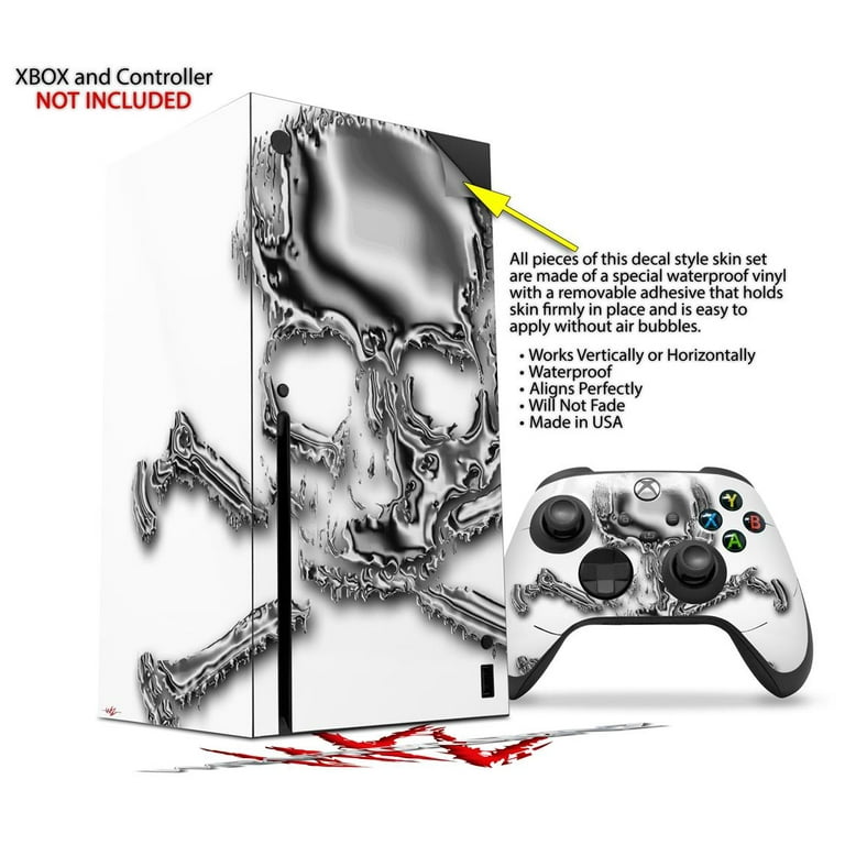 WraptorSkinz Skin Wrap compatible with the 2020 XBOX Series X Console and  Controller Chrome Skull on White (XBOX NOT INCLUDED)