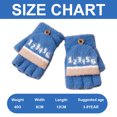 thumbnail image 2 of Guantes convertibles con parte superior abatible y estampado de números para niños, guantes de punto cálidos sin dedos para niños y niñas de 3 a 8 años, 2 of 5
