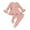 Pink, variant on REDARER Girls Stretchy Strip Gown Long Sleeve Ruffles Tops and Comfortable Pants Outfits,2-3 Years