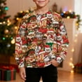 thumbnail image 2 of Tfken Christmas Little Girls Sweatshirt Child Size 3-4 Years Long Sleeve Trendy Fall Cat Print Multicolour Pullover Sweatshirt, 2 of 6