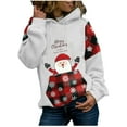 thumbnail image 2 of Aloohaidyvio Hoodies,Christmas Plaid Print Graphic Sweatshirt for Women Long Sleeve Pullover Shirt Blouse, 2 of 5