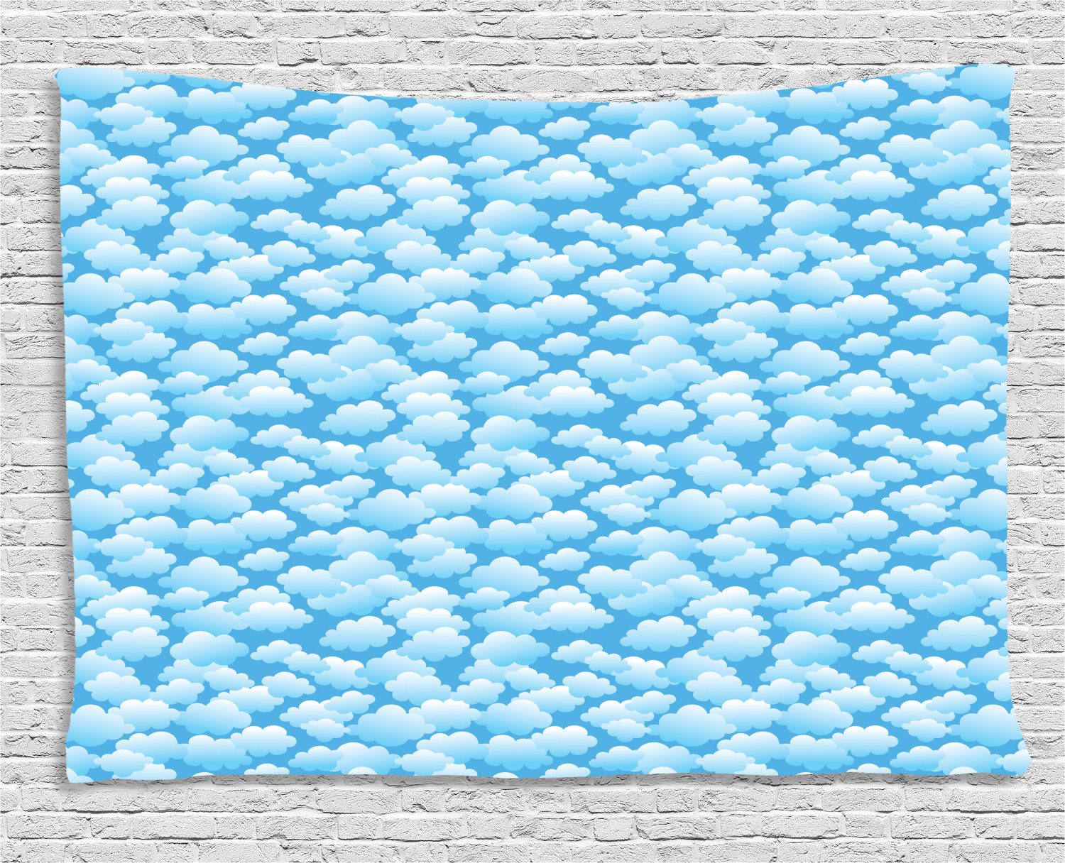 Cloud Tapestry, Puffy Balls Inspired Floating Cumulus Formation Cartoon