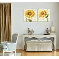thumbnail image 5 of Sunflower Pictures Wall Decor Abstract Sunflower Wall Art for Living Room Bathroom Yellow Flowers Painting Prints Artwork Large Size Canvas Framed Art Ready to Hang(12''''W x 12''''H x 2Pcs), 5 of 6