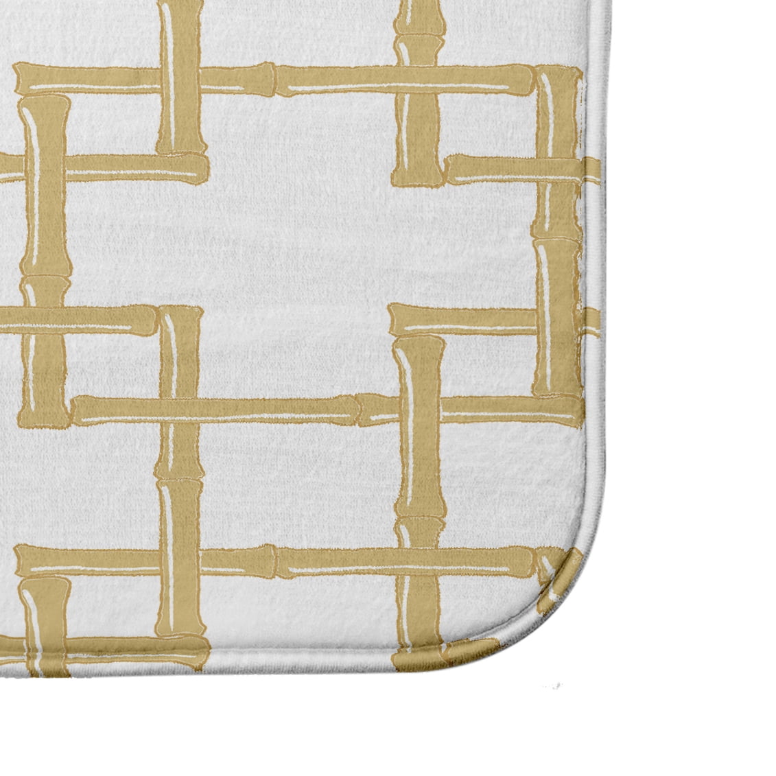Simply Daisy 24" x 17" Plush Microfiber Yellow Bamboo Bath Mat