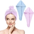 thumbnail image 1 of Hair Towel, 2PCS Microfiber Hair Towel Wrap Super Absorbent Quick Dry Hair Turba, 1 of 5