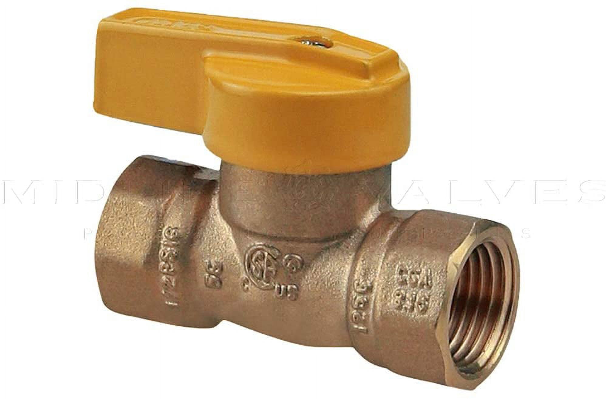 Midline Valve 1PC34-5 Superior One Piece Gas Ball Valve, 3/4 in. FIP Connections, Brass (Pack of 5)