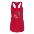thumbnail image 2 of Wild Bobby, Be A Kind Human Positive Inspirational Slogan Inspirational/Christian Women Racerback Tank Top, Red, Medium, 2 of 6