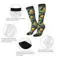 thumbnail image 4 of Picia Women Crew Soft Moisture-wicking Socks Citrus Fruits Elegant Lemons Pattern Design Cotton Socks, One Size fit All, 4 of 9