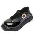 thumbnail image 1 of Zapatos de princesa dulce para niña, zapatos pequeños de cuero de moda para niños de primavera y otoño, zapatos de guisantes retro, 1 of 5