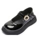 thumbnail image 1 of Zapatos de princesa dulce para niña, zapatos pequeños de cuero de moda para niños de primavera y otoño, zapatos de guisantes retro, 1 of 5