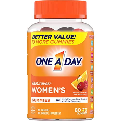 One A Day Women’s VitaCraves Multivitamin Gummies 2DZ 80 ct (Pack of 2 ...