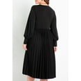 thumbnail image 3 of ELOQUII Women's Plus Size Knot Front Pleated Skirt Dress, 3 of 6
