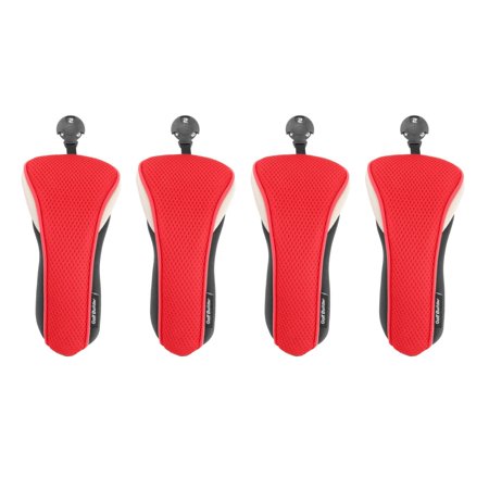 4 Pieces Nylon Golf Hybrid with Interchangeable No.Tag Gift Utility Red