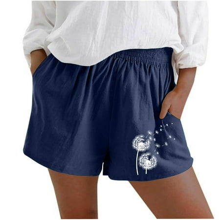 WNVMWI Womens Shorts Boxer Shorts for Women White Shorts for Woman Women s Casual Shorts Summer Loose Pajama Short Sleepwear Cotton Linen Comfy Shorts High Waisted Drawstring Wide Leg Beach Short 2XL