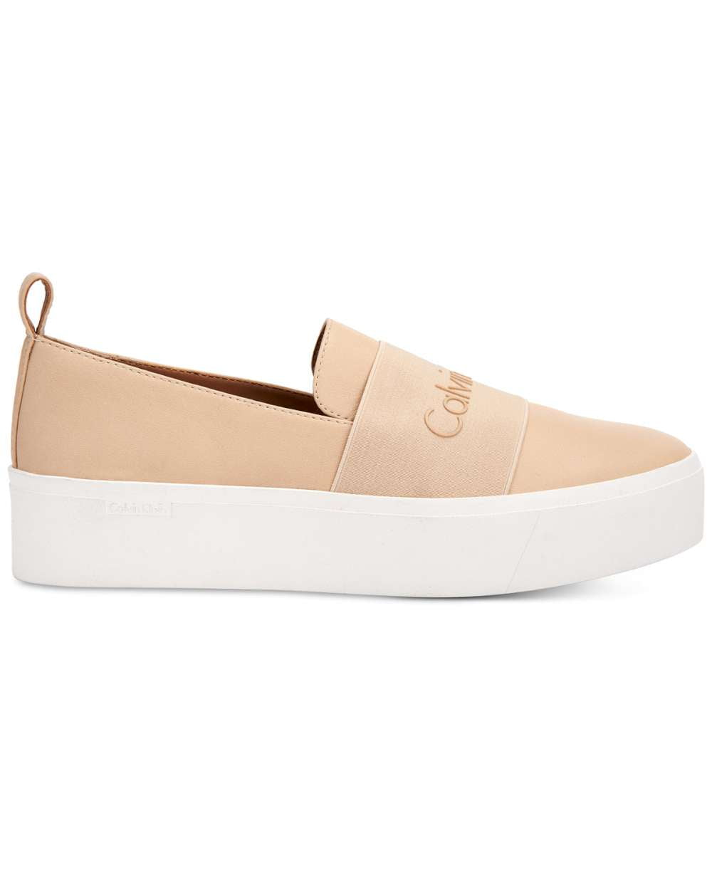 solid Tegne jord Calvin Klein Womens Jacinta Leather Low Top Slip On Fashion Sneakers -  Walmart.com