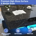 thumbnail image 4 of ChVans 47.3" Large Lift Top Coffee Table with Charging Station & LED Lights, Black High Glossy LED Coffee Table with Hidden Compartment Storage, Modern Living Room Tables with Marbling Print, 4 of 9
