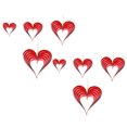 thumbnail image 3 of OUNONA 8Pcs Valentine's Day Heart Decoration Red Paper Hanging Ornament For Party, 3 of 8