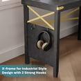 thumbnail image 6 of Bestier Farmhouse L-Shaped Computer Desk with Storage Cabinet Black and Gold, 6 of 8
