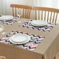 thumbnail image 3 of Colorful Geometric Striped Pattern Summer Placemats Table Placemats Set Of 4-Linen Kitchen Washable Placemats Table Mats 11.8"x17.7" Non-Slip Heat Resistant, 3 of 6