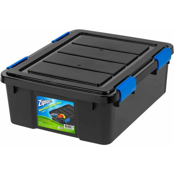 Ziploc 26.5 Qt. Small WeatherShield Storage Box, Black