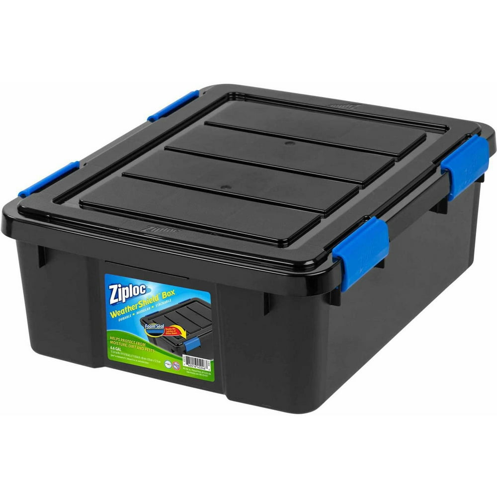 Ziploc 26.5 Qt. Small WeatherShield Storage Box, Black