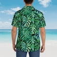 thumbnail image 4 of Kll Men'S Hawaiian Shirt Short Sleeve Button Down Beach Shirts-Monstera Leaves, 4 of 7