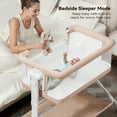 thumbnail image 5 of Baby Bassinet, Caveen Roacking Bassinet for Baby, Bedside Sleeper with Breathable Full-Mesh and Mattress, 6 Height Adjustable, Portable Bedside Crib for Infants,Beige, 5 of 10