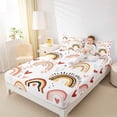 thumbnail image 4 of Homewish Vintage Rainbow Bed Sheets,Boho Bohemian King Sheets,Cartoon Loves Pattern Sheet Set For Girl Boys,Breathable Home Decor,4pcs, 4 of 7