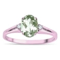 thumbnail image 3 of Star K � Oval 8x6 Genuine Green Amethyst Split Shank Three Stone Engagement Promise Ring, 3 of 9