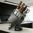 thumbnail image 4 of HIGERH Stainless Steel Rotating Knife Block | 360-Degree Rotating Kitchen Knife Holder | Compact Countertop Storage for Chefs & Home Cooks, 4 of 5