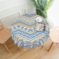 thumbnail image 1 of ZICANCN Round Table Cloths 60 Inch, Bohemian Mosaic Herringbone Table Cover Waterproof Washable Outdoor Picnic Tablecloth, 1 of 8