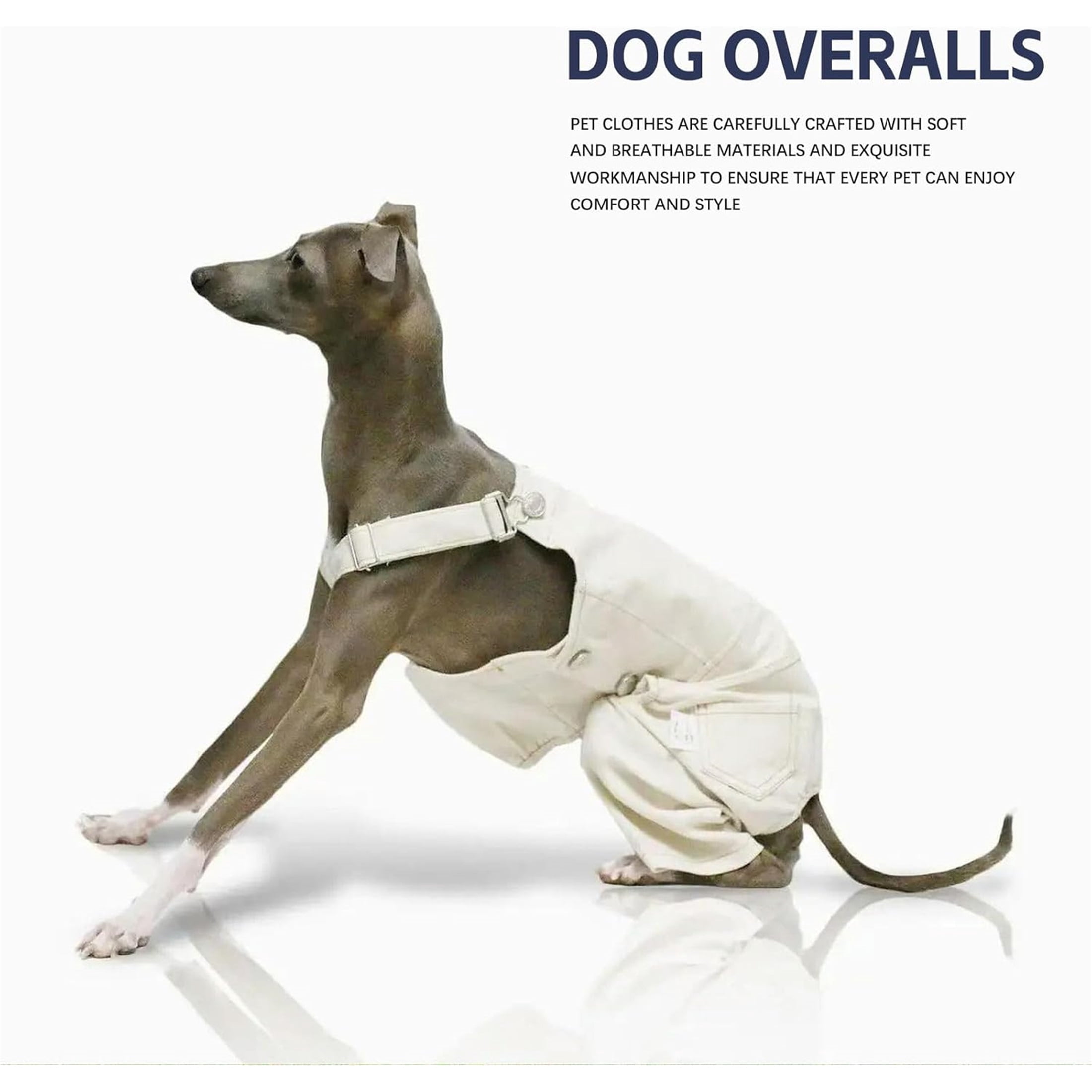 UOSIA Italian Greyhound Clothes Dog Denim Overalls Fashionable Puppy Jean Jacket