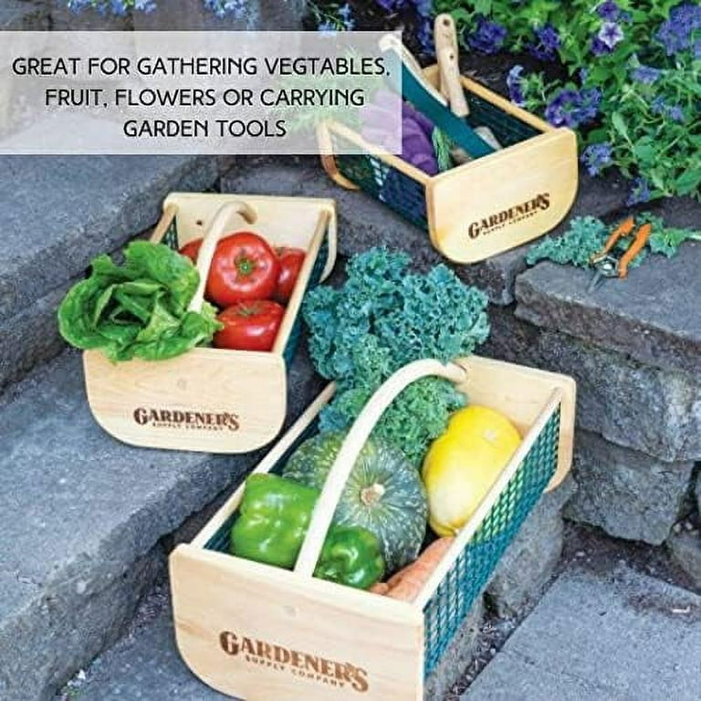 Garden Hod Basket Harvest Basket Vegetable Kitchen Storage Wood  Basket Fruit Basket Medium : Handmade Products