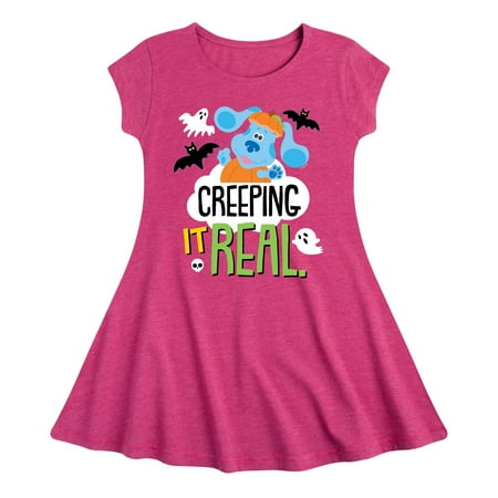 

Blue s Clues - Creeping It Real - Toddler And Youth Girls Fit And Flare Dress