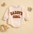thumbnail image 2 of Kwasome Baby Romper Baby Girl Clothes Long Sleeve Romper Crewneck Letter Embroidery Sweatshirt Oversized Onesie Bodysuit Fall Clothes Beige Lovely Baby Romper 3-6 Months, 2 of 9