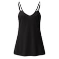 thumbnail image 5 of HAPIMO Women's Summer Tank Tops V-Neck Blouse Solid Color Print Tops Strappy Comfy Camisole Casual Loose Fit Camis Vest Sleeveless Shirts for Girls Discount Black L, 5 of 6