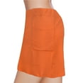 thumbnail image 3 of Women's Plus Size Mid-Waist Athletic Short Skirts with Side Pocket, Athletic Bottoms 2 in 1 Liner Breathable Quick Dry, 3 of 7