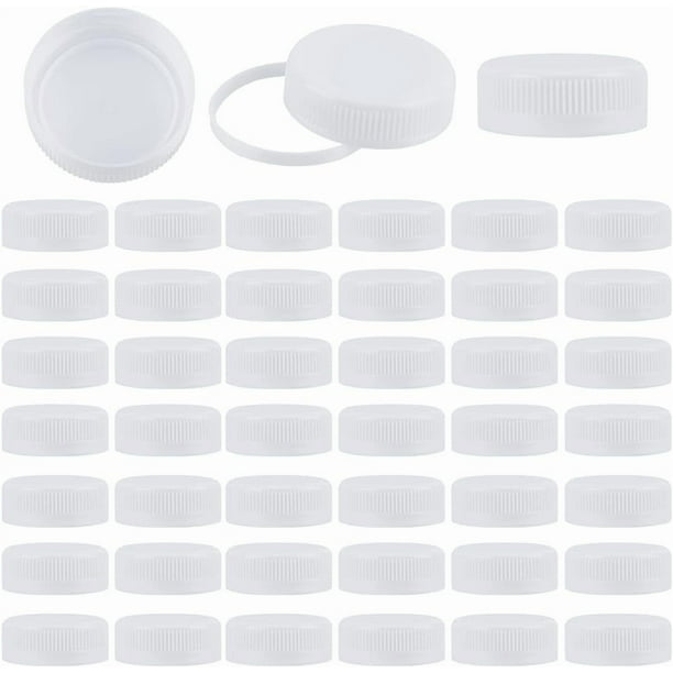 100 Tapones Blancos de Rosca Reutilizables para Botellas de Plástico, Tapas de Repuesto con Sello de Plástico Blanco, Tapones de Rosca para Botellas, Tapones de Giro